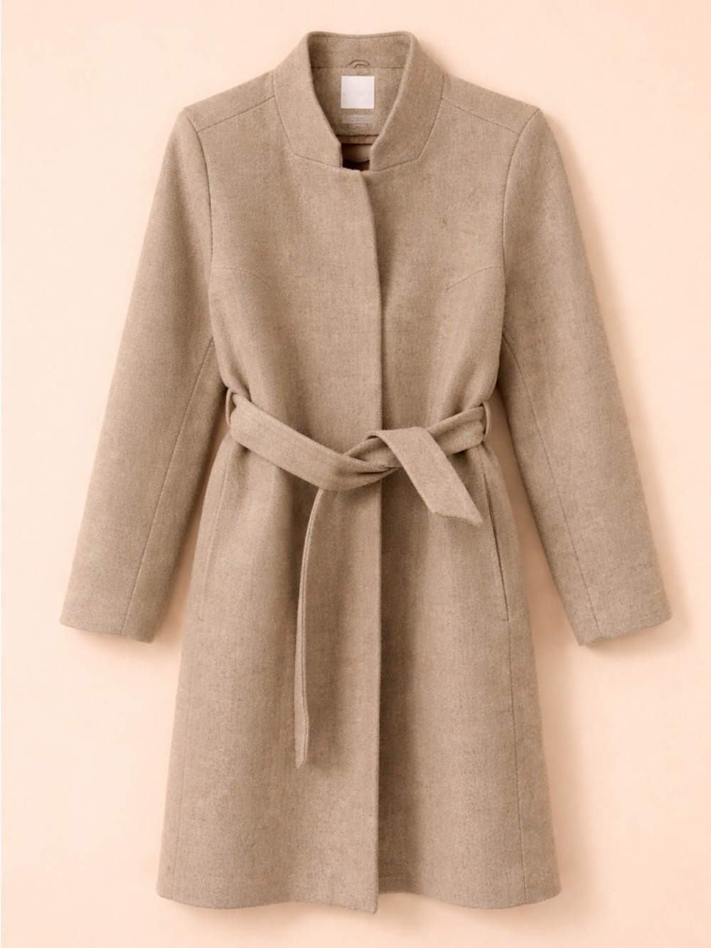 H&M WOOL BLEND BELTED WOMENS COAT